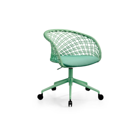 Silla P47 de Midj con ruedas en color verde
