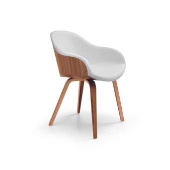 Silla Danny PB de Midj con estructura de madera de fresno y asiento y respaldo tapizado