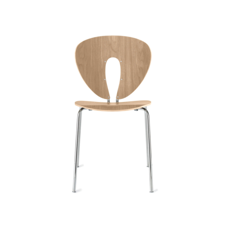 silla globus de Stua en madera roble con estructura metálica vista frontal