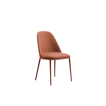 Silla Lea de la firma Midj con estructura en metal y asiento y respaldo tapizado
