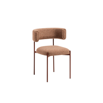 Silla Amelie de Midj con cuatro patas de metal y asiento y respaldo tapizado en tela