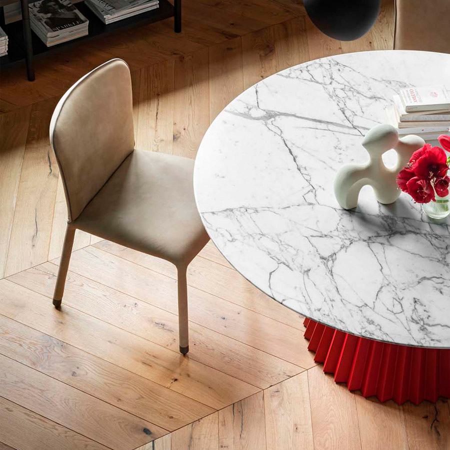 Detalle de la silla S1 M en color beige