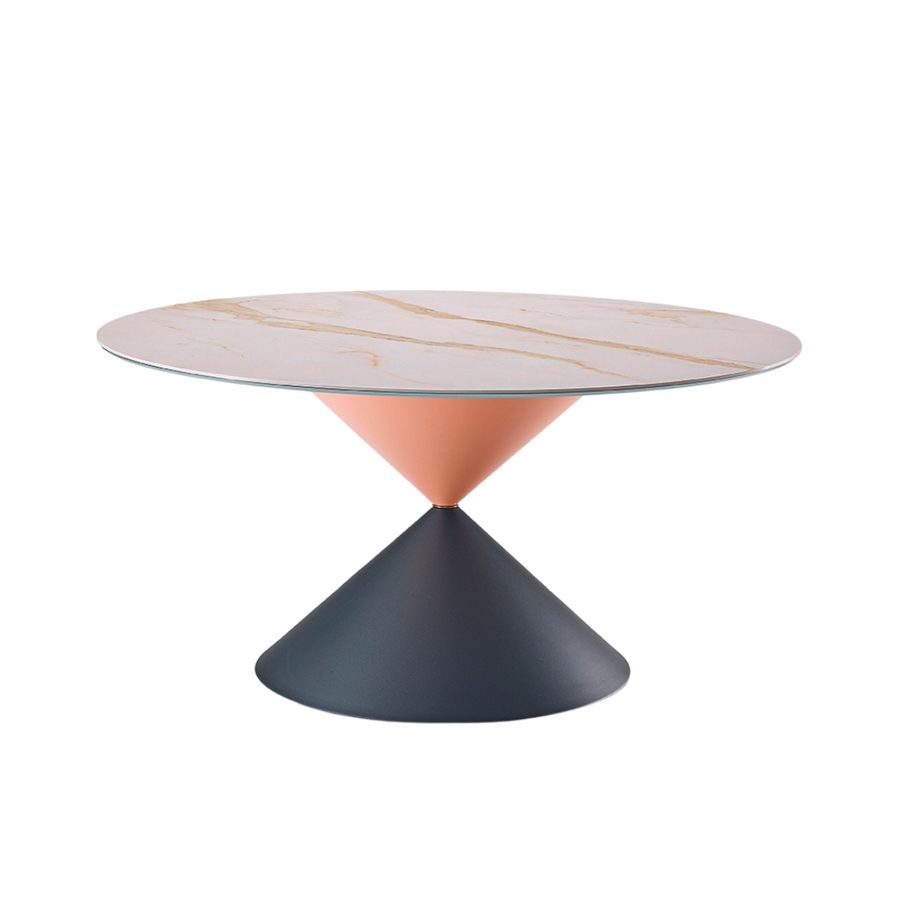 Mesa Clessidra de la firma Midj con base de acero y sobre