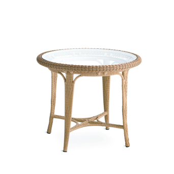 Mesa Alga Point con tapa de cristal de 90cm de diametro.