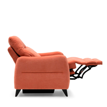 Sillón relax Oliver tapizado en tela color teja 2