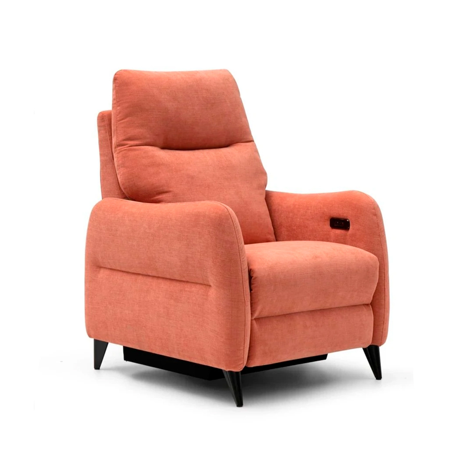 Sillón relax Oliver tapizado en tela color teja