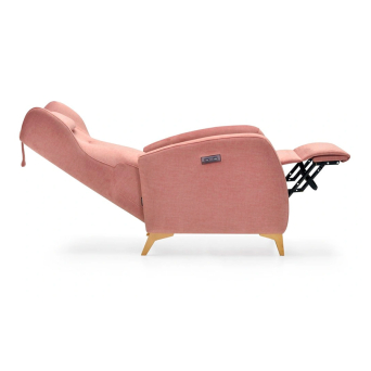 Sillón relax Lotus tapizado en tela con patas en madera de haya 2