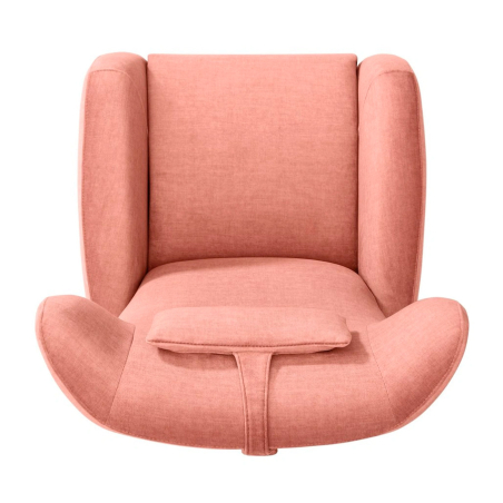 Vista superior del sillón Lotus con cabecerilla en la parte superior del respaldo