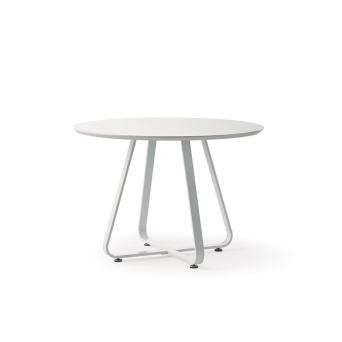 Mesa de comedor DT-13 redonda en color blanco