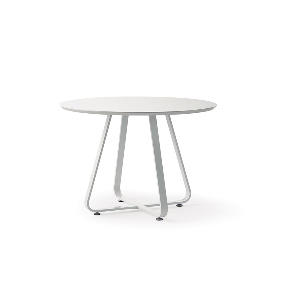 Mesa de comedor DT-13 redonda en color blanco