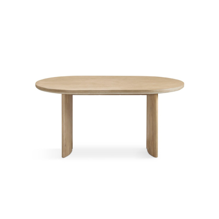 Vista frontal mesa Catania fabricada en madera maciza de acacia en medida 160cm.