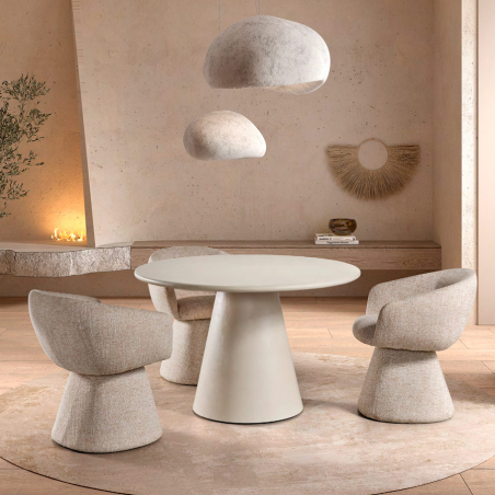 Ambiente con mesa DT-524  en imitación a cemento