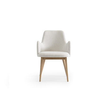 Sillón Mónaco EME con patas de madera y carcasa tapizada en tela 2