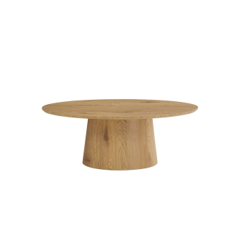 Mesa de centro CT-512 ovalada, fabricada en laminado de roble