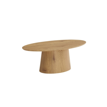 Mesa de centro CT-512 ovalada, fabricada en laminado de roble 2