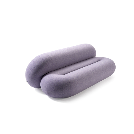 Sofá Loop de la firma Sancal en medida 230cm. tapizado en color lila