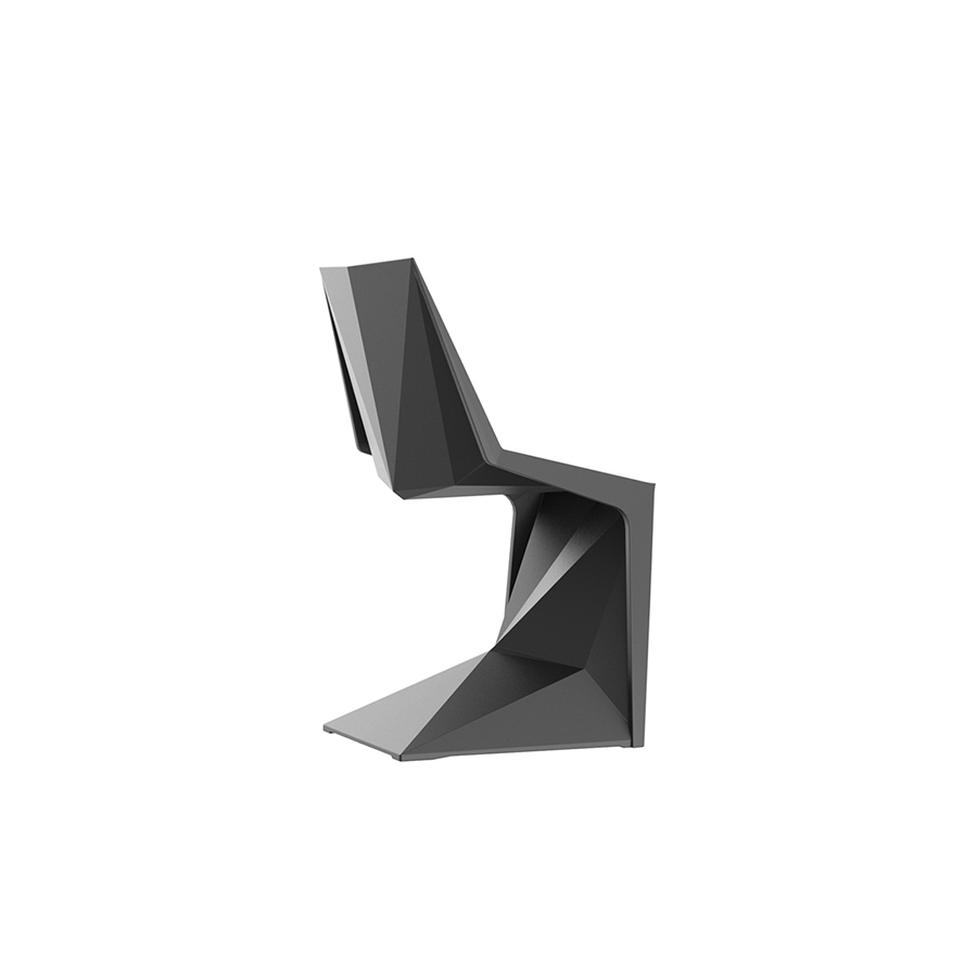 Silla Voxel de Vondom de polipropileno acabado en negro vista trasera