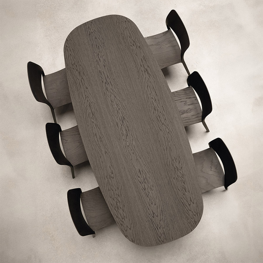 Mesa Petal de Stua madera fresno teñido en ambiente