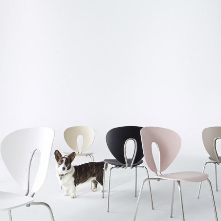 Silla Globus exterior de Stua de acero inoxidable y asiento de polipropileno colores disponibles