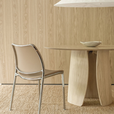 Mesa redonda Petal de Stua madera en roble vista ampliada