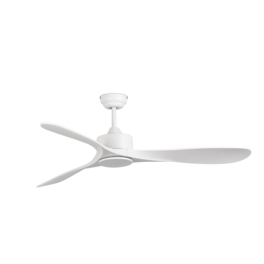 Ventilador de techo Luzón de Faro Barcelona, en acero y palas ABS, acabado blanco