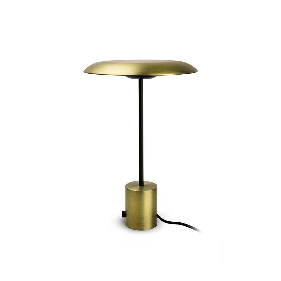 Lámpara Hoshi de Faro Barcelona,de acero y en acabado dorado satinado y negro mate