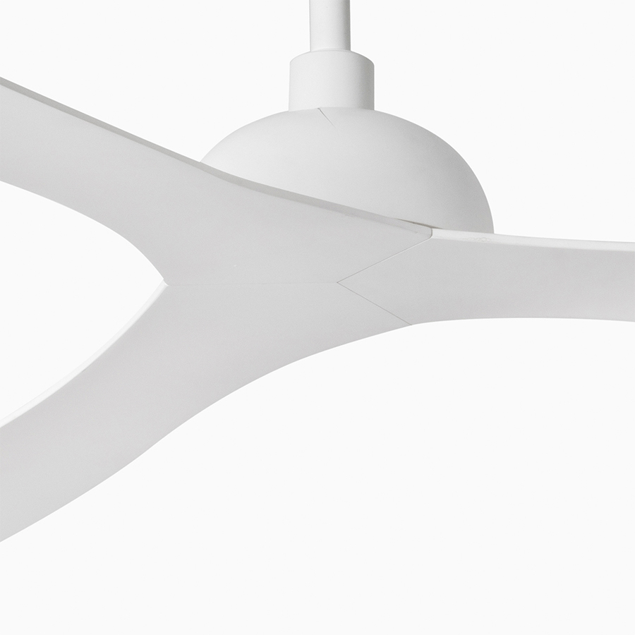 Detalle del Ventilador de techo Gotland de Faro Barcelona acabado blanco
