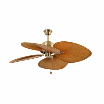 Ventilador de techo Cuba de Faro Barcelona, acabado dorado viejo
