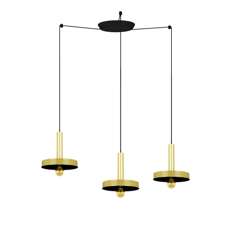 Lámpara colgante Whizz 3L, de Faro Barcelona, acabado dorado satinado