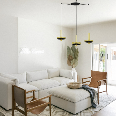 Vista en ambiente de salón de la Lámpara Whizz 3 L de Faro Barcelona