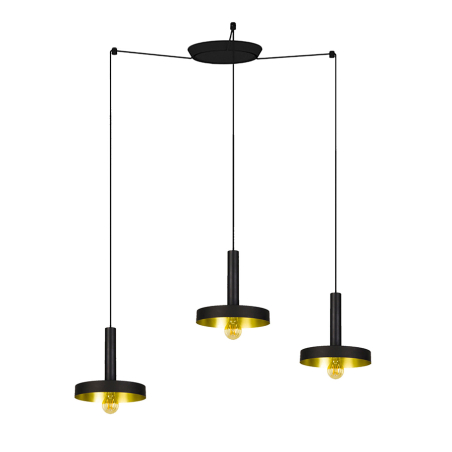 Lámpara colgante Whizz 3L, de Faro Barcelona, acabado negro mate