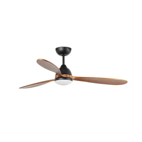 Ventilador de techo Poros de Faro Barcelona, acabado negro nogal