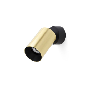 Lámpara proyector Stan de Faro Barcelona, acabado dorado satinado y negro mate