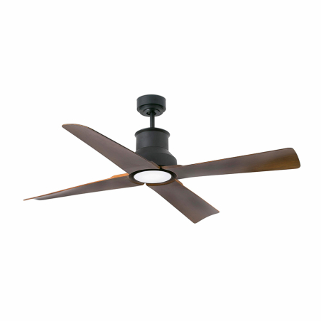 Ventilador de techo Winche, acabado estructura en negro mate, de la firma Faro Barcelona