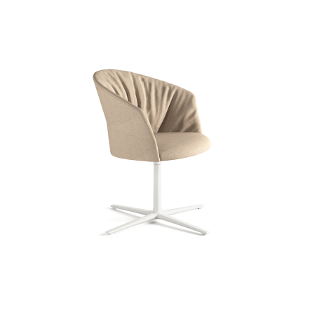 Silla Copa V con estructura de las patas en blanco, de la firma de diseño Viccarbe, vista de perfil