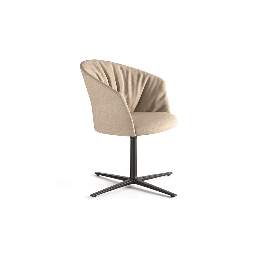 Silla Copa V con estructura de las patas en negro, de la firma de diseño Viccarbe, vista de perfil