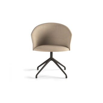 Silla Copa II con patas metálicas blancas y tapizado liso, de Viccarbe 2
