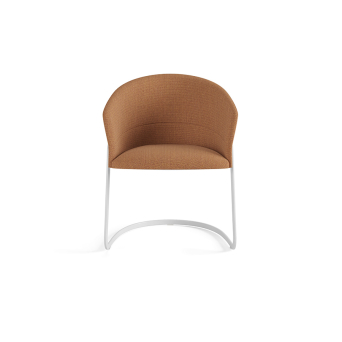 Silla Copa con base Cantilever tapizado rosa y estructura negra, de Viccarbe 2