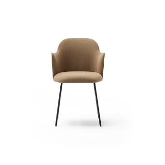 Silla Aleta con brazo de Viccarbe, con patas de metal y tapizada
