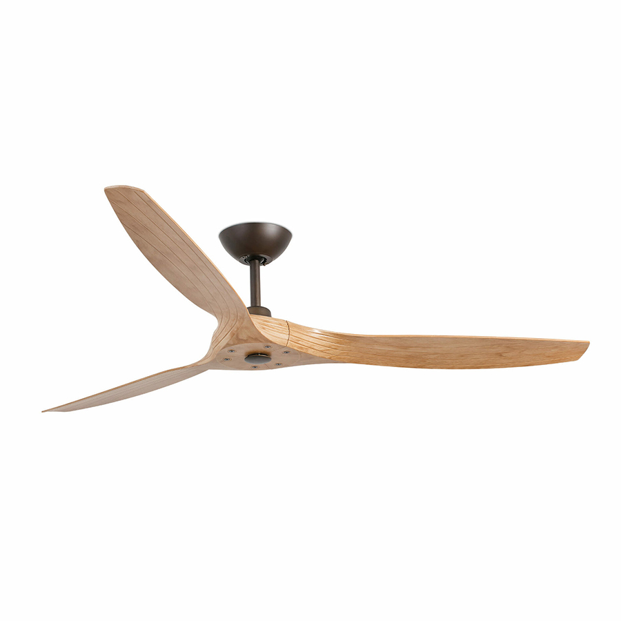 Ventilador de techo Morea con palas de madera, acabado arce, de Faro Barcelona