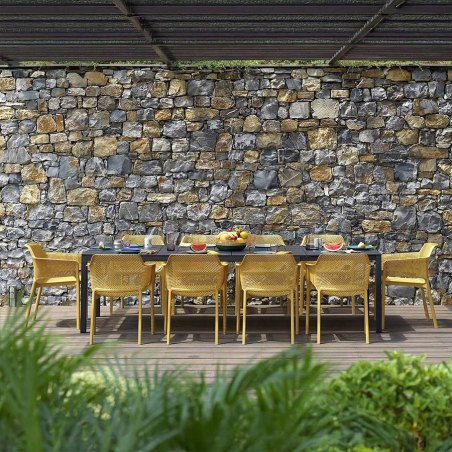 Silla de terraza Net confort antracita ambiente patio