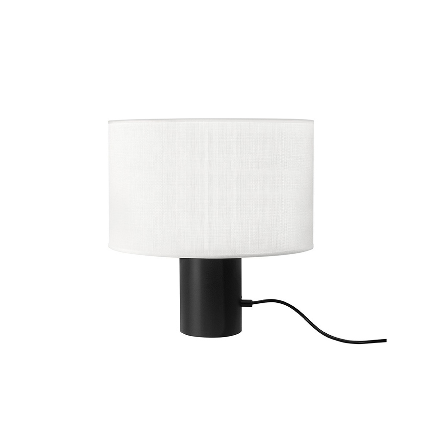 Lámpara de mesa Cyls, de Estiluz, con base metálica y pantalla redonda