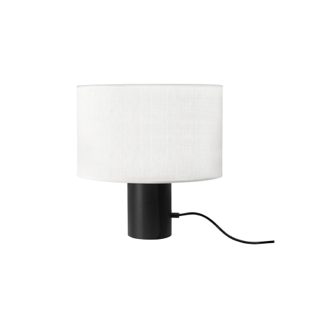 Lámpara de mesa Cyls, de Estiluz, con base metálica y pantalla redonda