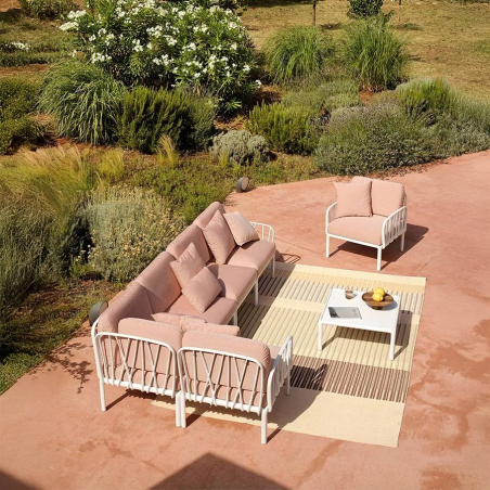 sofá de terraza Komodo 5 Nardi acabado blanco y rosa