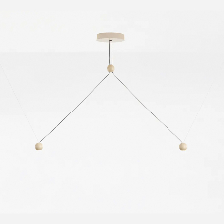 Lámpara colgante Compass, acabado beige, con esfera de luz, de Estiluz