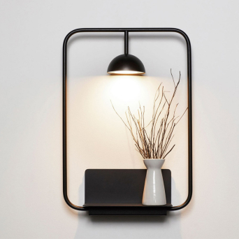 Lámpara de pared Cupolina, con cuerpo rectangular y cabezal con forma de  cúpula, de Estiluz 2