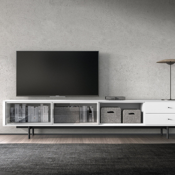 Mueble TV Moss 01 de Loyra acabado lacado mate blanco 2
