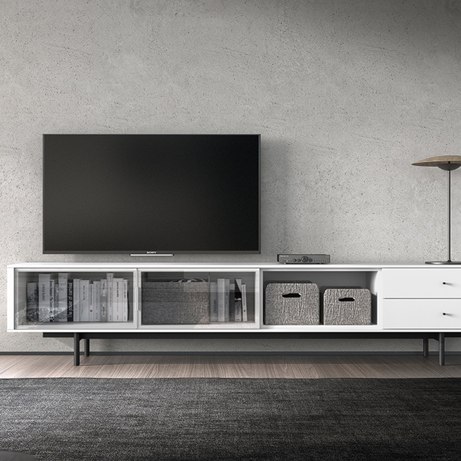 Mueble TV Moss 01 de Loyra, en chapa de madera natural o lacado