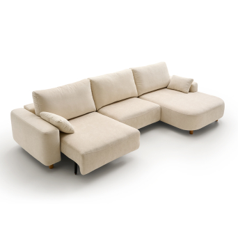 Chaiselongue deslizante Vento tapizado en beige de Reyes Ordoñez 2