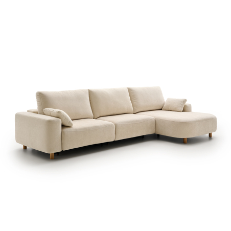 Chaiselongue deslizante Vento tapizado en beige de Reyes Ordoñez